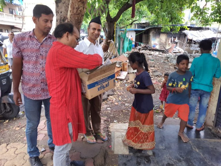 Food distribution on the ocusion of children's day by Shree Ram kalayan seva Samiti,